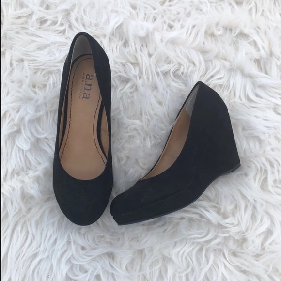a.n.a Shoes - Black Wedge Shoes a.n.a Shoes - Black Wedge Shoes